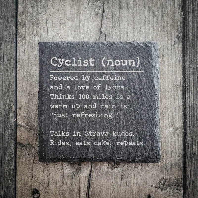 Funny Cyclist Dictionary Definition Slate Coaster